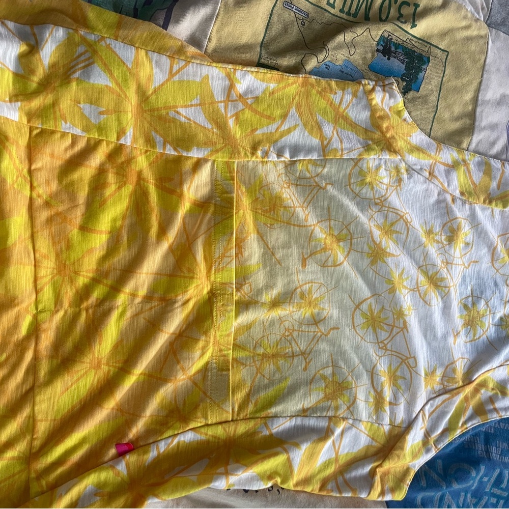 Yellow Floral Women's Jersey Top